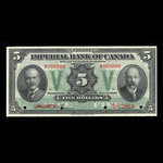 Canada, Imperial Bank of Canada, 5 dollars <br /> 1 novembre 1923