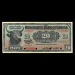 Canada, Merchants Bank of Canada (The), 20 dollars <br /> 2 janvier 1903