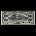 Canada, Metropolitan Bank (The), 20 dollars <br /> 5 novembre 1909