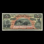 Canada, Bank of New Brunswick, 5 dollars <br /> 2 janvier 1904