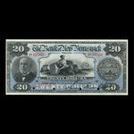 Canada, Bank of New Brunswick, 20 dollars <br /> 2 janvier 1906