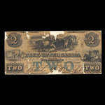 Canada, Bank of Upper Canada (York), 2 dollars <br /> 9 janvier 1851