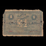 Canada, Flatt & Bradley, 1 dollar <br /> 2 août 1886