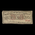 Canada, Paroisse de Sainte-Anne-des-Plaines, 3 dollars <br /> 1 janvier 1878