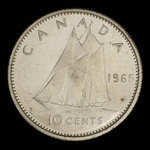 Canada, Élisabeth II, 10 cents <br /> 1965