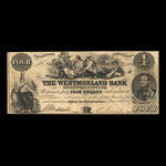 Canada, Westmorland Bank of New Brunswick, 4 dollars <br /> 1 novembre 1859