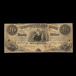 Canada, Westmorland Bank of New Brunswick, 20 dollars <br /> 1 mai 1856
