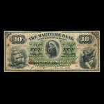 Canada, Maritime Bank of the Dominion of Canada, 10 dollars <br /> 3 octobre 1881