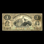 Canada, Dominion Bank, 4 dollars <br /> 1 janvier 1876
