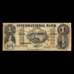 Canada, International Bank of Canada, 1 dollar <br /> 15 septembre 1858
