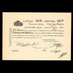 Canada, Army Bill Office, 25 dollars <br /> 15 juin 1813