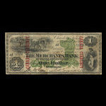 Canada, Merchants Bank of Prince Edward Island, 1 dollar <br /> 1 août 1877