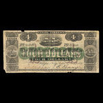 Canada, Merchants' Bank of Halifax, 4 dollars <br /> 1 janvier 1872