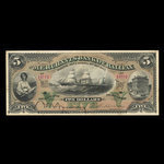 Canada, Merchants' Bank of Halifax, 5 dollars <br /> 2 janvier 1892