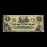 Canada, Banque de Québec, 4 dollars <br /> 2 janvier 1863