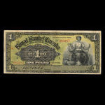 Jamaïque, Banque Royale du Canada, 1 livre(anglaise) <br /> 2 janvier 1911