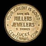Canada, Millers Jewellers, aucune dénomination <br /> 1958