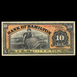 Canada, Bank of Hamilton, 10 dollars <br /> 1 juin 1914