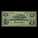 Canada, Merchants Bank of Canada (The), 5 dollars <br /> 1 février 1916