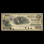 Canada, Jewett & Pitcher, 1 dollar <br /> 1 décembre 1873