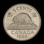 Canada, Élisabeth II, 5 cents <br /> 1966