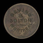 Canada, Devins & Bolton, aucune dénomination <br /> 1867