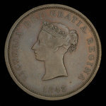 Canada, Province du Nouveau-Brunswick, 1 penny <br /> 1843