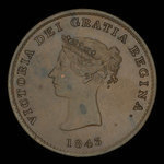 Canada, Province du Nouveau-Brunswick, 1/2 penny <br /> 1843