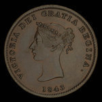 Canada, Province du Nouveau-Brunswick, 1/2 penny <br /> 1843