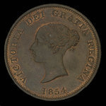 Canada, Province du Nouveau-Brunswick, 1 penny <br /> 1854