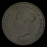 Canada, Province du Nouveau-Brunswick, 1 penny <br /> 1854