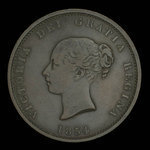 Canada, Province du Nouveau-Brunswick, 1/2 penny <br /> 1854