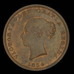 Canada, Province du Nouveau-Brunswick, 1/2 penny <br /> 1854