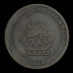 Canada, inconnu, 1/2 penny <br /> 1813