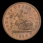 Canada, Bank of Upper Canada (York), 1 penny <br /> 1850