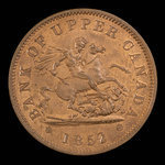 Canada, Bank of Upper Canada (York), 1 penny : 1852