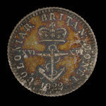 Grande-Bretagne, George IV, 1/16 dollar <br /> 1822