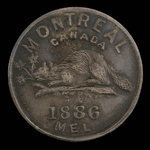 Canada, M.E. Lymburner, aucune dénomination <br /> 1886