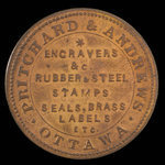 Canada, Pritchard & Andrews, aucune dénomination <br /> 1895