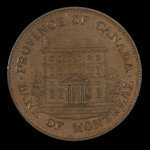Canada, Banque de Montréal, 1/2 penny <br /> 1844