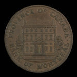 Canada, Banque de Montréal, 1/2 penny <br /> 1844