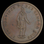Canada, Banque de Québec, 1 penny <br /> 1837