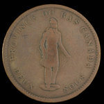 Canada, Banque de Québec, 1 penny <br /> 1837