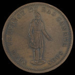 Canada, Banque de Québec, 1 penny <br /> 1837