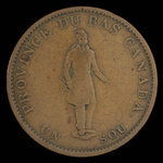 Canada, Banque de la Cité, 1/2 penny <br /> 1837