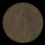 Canada, Banque de Québec, 1/2 penny <br /> 1852