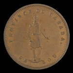 Canada, Banque de Québec, 1/2 penny <br /> 1852