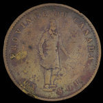 Canada, Banque de Québec, 1/2 penny <br /> 1852