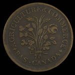 Canada, inconnu, 1 sou <br /> 1838