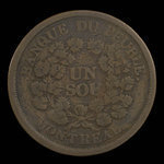 Canada, Banque du Peuple (People's Bank), 1 sou <br /> 1838